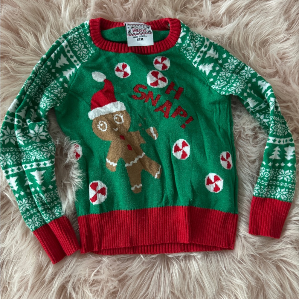 Well Worn: Gingerbread Man Oh Snap Sweater (18 months)